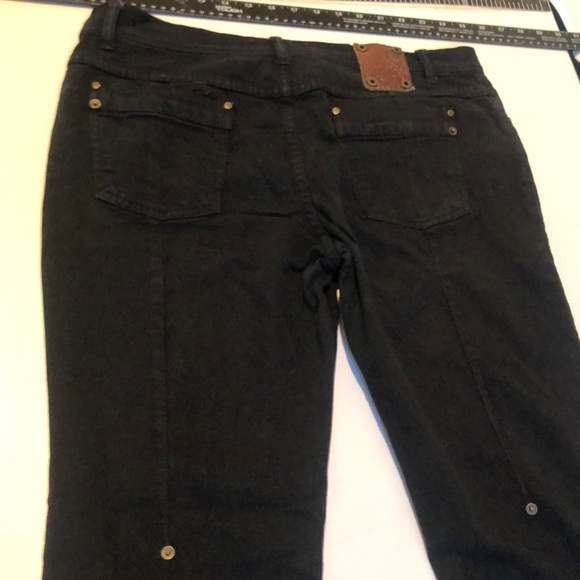 Gianfranco Ferre size 12 black jeans made in ITALY 34-46 stretch straight leg - Picture 6 of 13